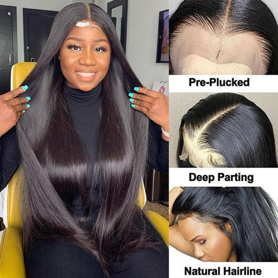 Straight Lace Front Wigs Hd Lace Wig 13x6 Human Hair Wigs For Black Women Pre Plucked Brazilian 40 30 Inch 13x4 Lace Frontal Wig