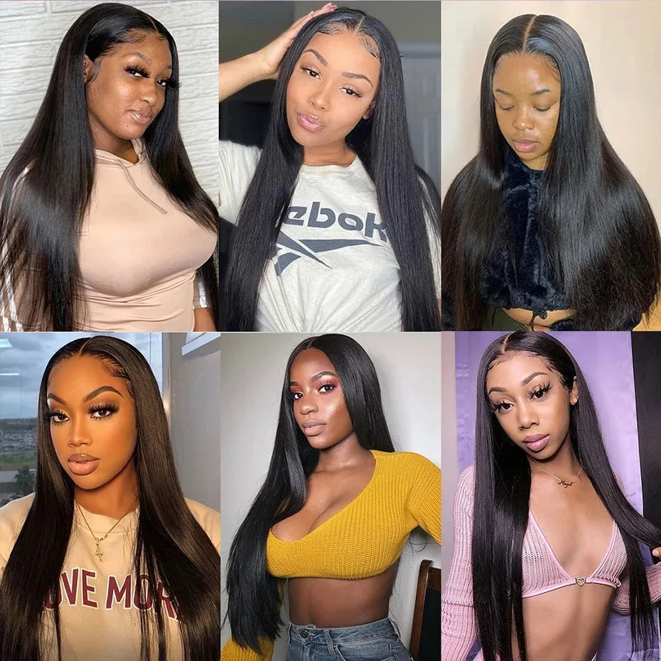 Straight Hair Wigs 13x4 HD Transparent Lace Frontal Wig Brazilian Human Hair For Black Women Smooth Wigs Pre Plucked Front Wigs